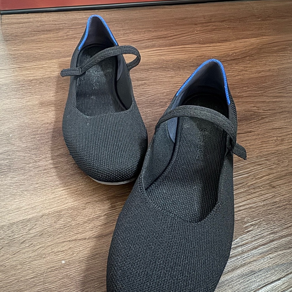 Rothy's Black Square Toe Mary Jane Flats